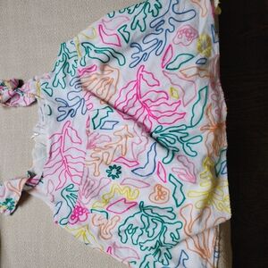 Marc Jacobs White Top with Multicolor Embroidery